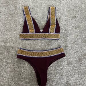 Elysiian Plum and Gold Bikini Set